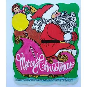 Vintage Santa Claus In Sled Christmas Diecut Lollypop Candy Sucker Card E Rosen